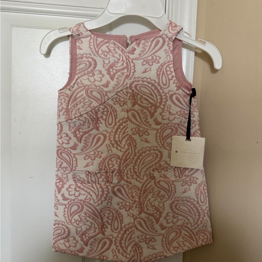 Victoria Beckham Girls Pink Paisley Quilted Tank Top